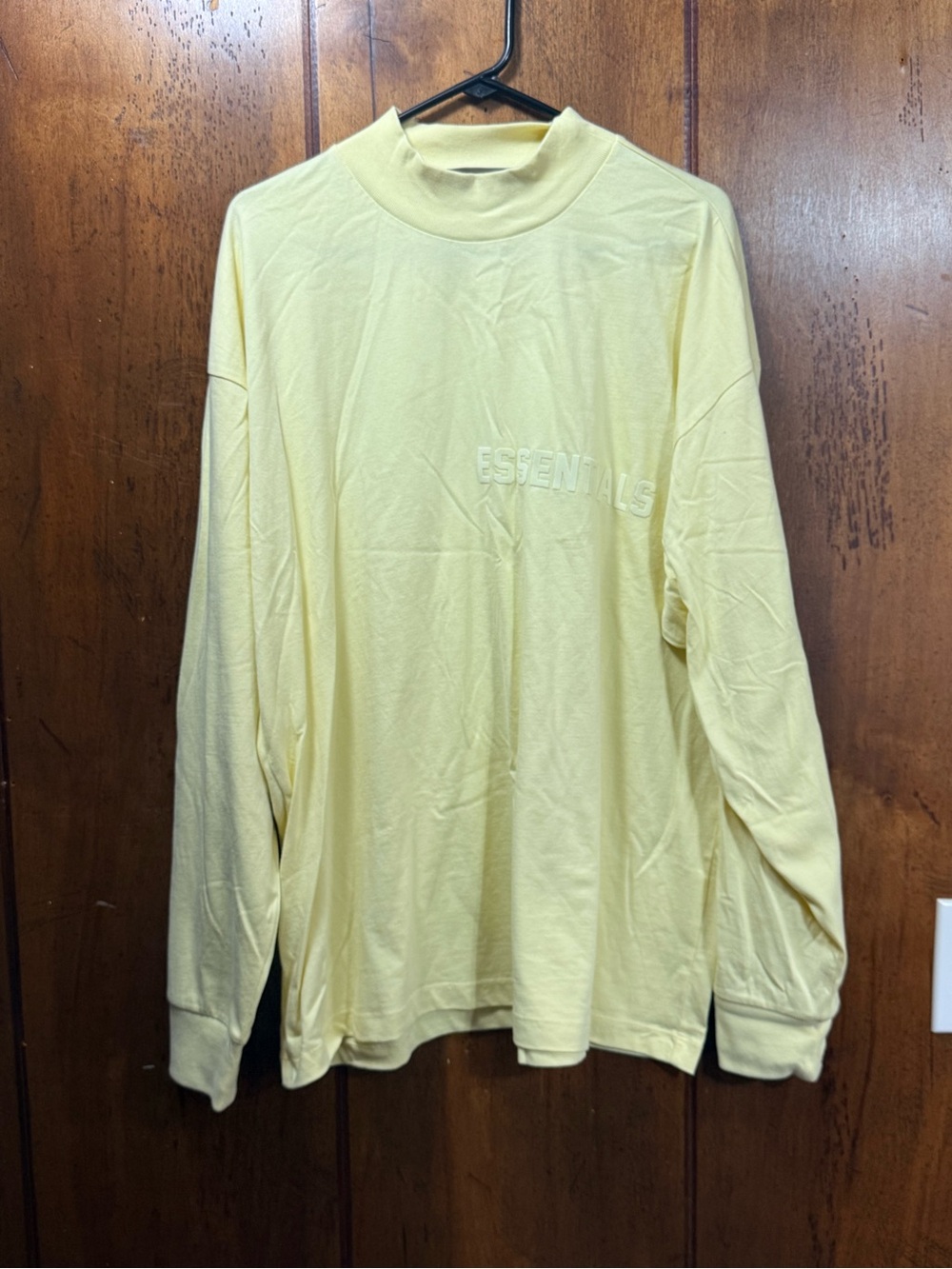 ESSENTIALS Men’s Long Sleeve Crewneck Shirt - Light Yellow